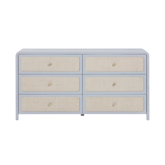 Patty 62" Rattan 6 Drawer Dresser