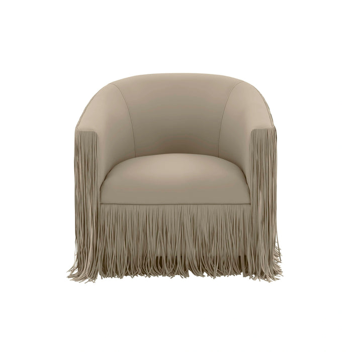 Shag Me Performance Vegan Leather Swivel Accent Chair