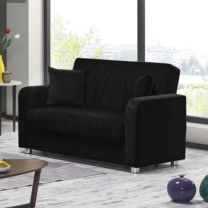 Ottomanson Elegance Collection Upholstered Convertible Loveseat with Storage