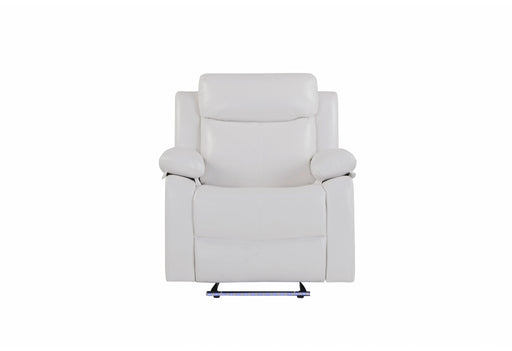 U6026 Blanche White Glider Recliner with LED
