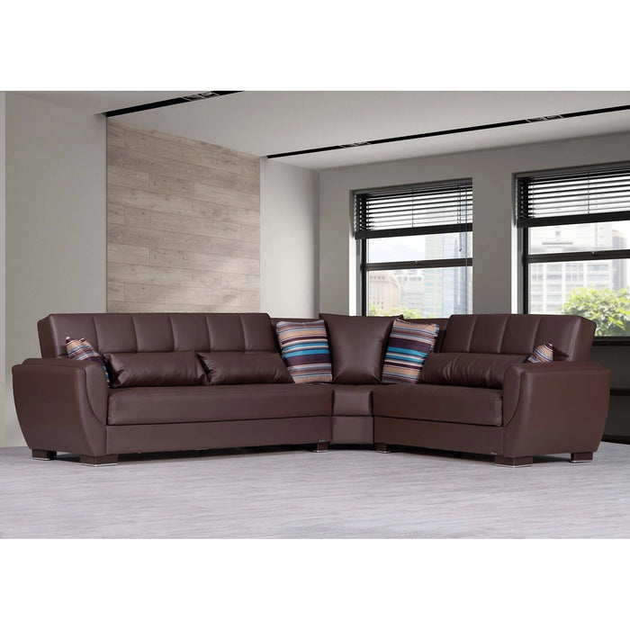 Ottomanson Armada Air Collection Upholstered Convertible Sectional with Storage