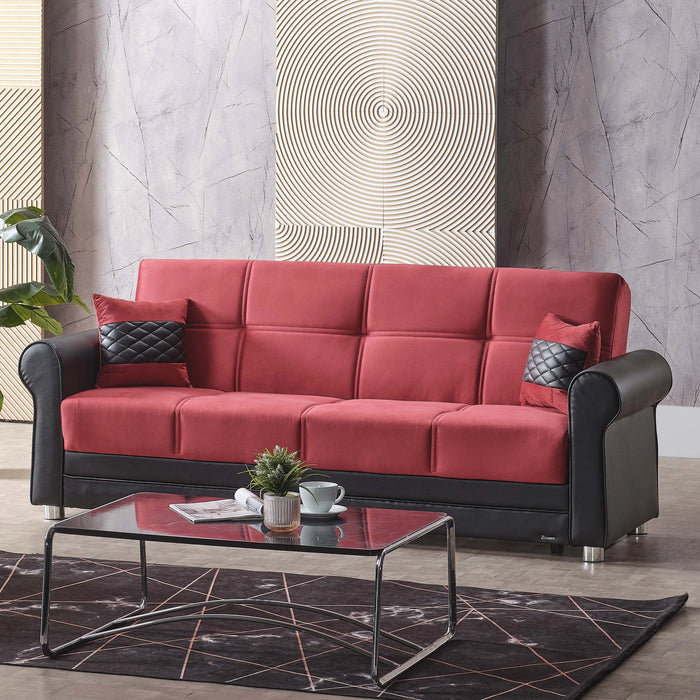 Ottomanson Avalon Collection Upholstered Convertible Sofabed with Storage