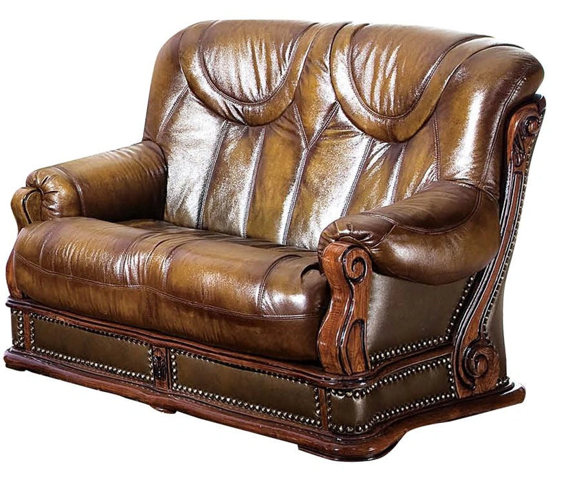 ESF Furniture Oakman Loveseat in Rich Brown