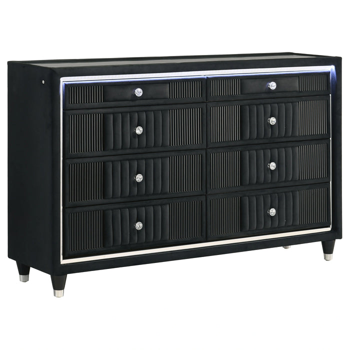Ravenne Velvet Upholstered LED Dresser
