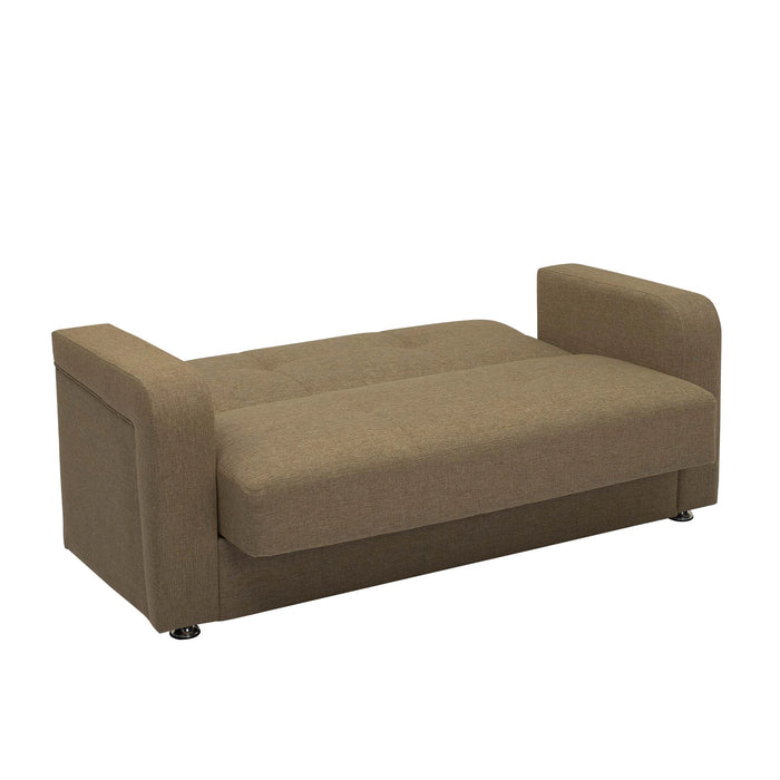 Ottomanson Harmony Collection Upholstered Convertible Loveseat with Storage