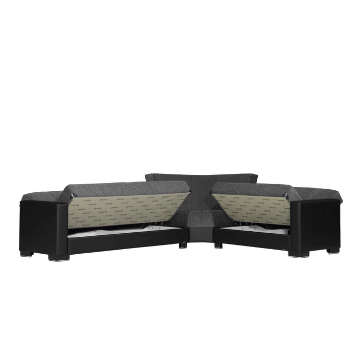 Ottomanson Armada Collection Upholstered Convertible Sectional with Storage