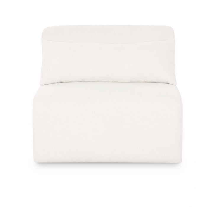 Tarra Cream Performance Chenille Modular Armless Chair