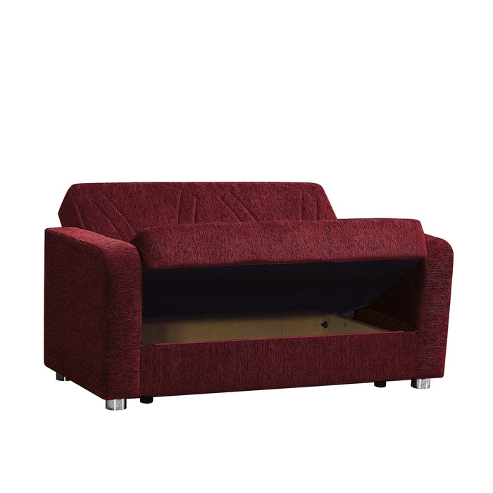 Ottomanson Elegance Collection Upholstered Convertible Loveseat with Storage