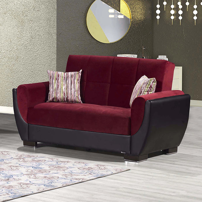 Ottomanson Armada Air Collection Upholstered Convertible Loveseat with Storage