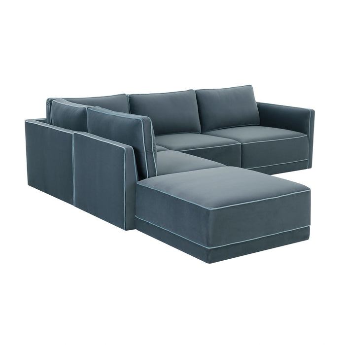 Willow 5-Piece Performance Velvet Modular Left Facing Sectional