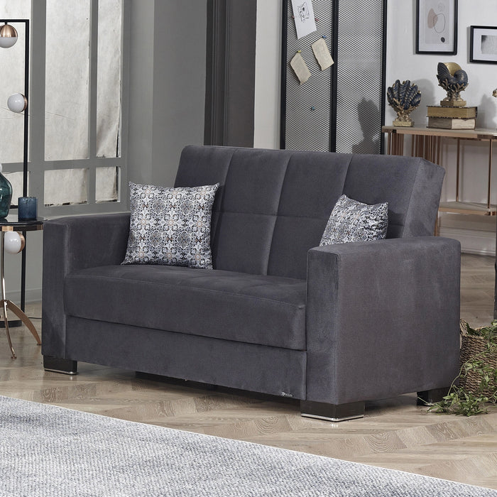 Ottomanson Armada Collection Upholstered Convertible Loveseat with Storage
