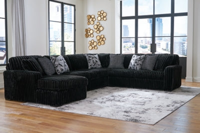 Midnight-Madness Sectional with Chaise - Home And Beyond