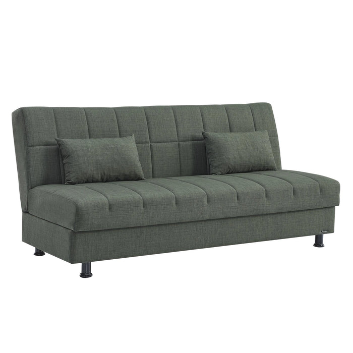 Ottomanson Sasta Collection Convertible Sofabed with Storage, Living Room Furniture, Bedroom Couch For Small Rooms, Studio Apartment Essentials, Black