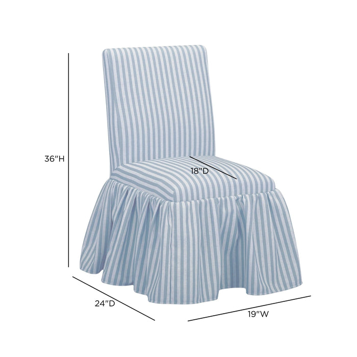 Gertrude Striped Performance Linen Skirted Dining Chair