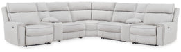 Social Pointe Reclining Sectional with Storage Consoles - Home And Beyond