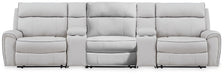 Social Pointe Reclining Sectional with Storage Consoles - Home And Beyond