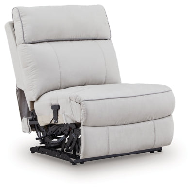 Social Pointe Reclining Sectional with Storage Consoles - Home And Beyond