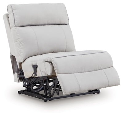 Social Pointe Reclining Sectional with Storage Consoles - Home And Beyond
