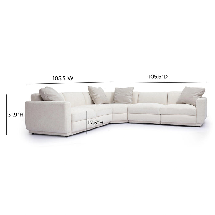 Perry 5-Piece Cream Performance Chenille Modular L-Sectional