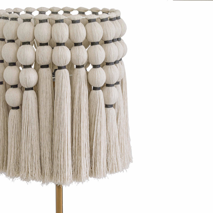 Tutu Cream Cotton Tasseled Floor Lamp