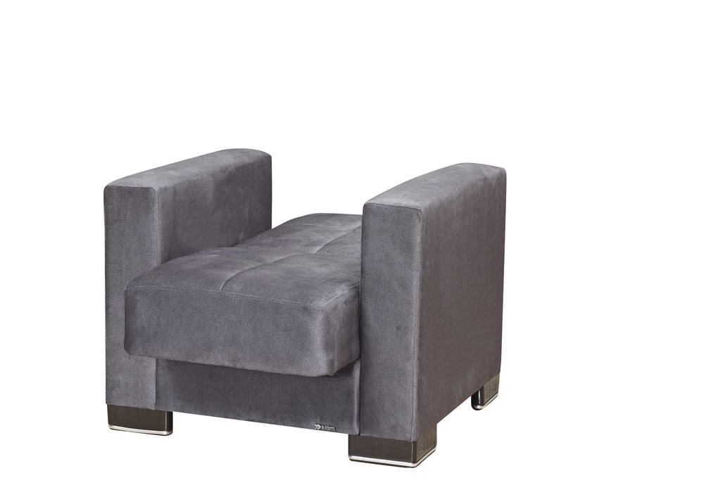 Ottomanson Armada Collection Upholstered Convertible Armchair with Storage