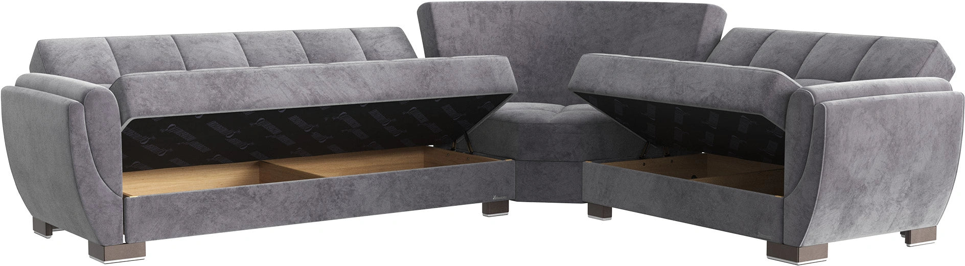 Ottomanson Armada Air Collection Upholstered Convertible Sectional with Storage