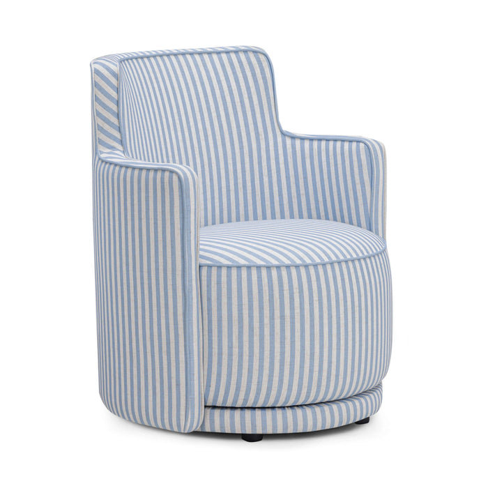 Passe Striped Linen Swivel Chair