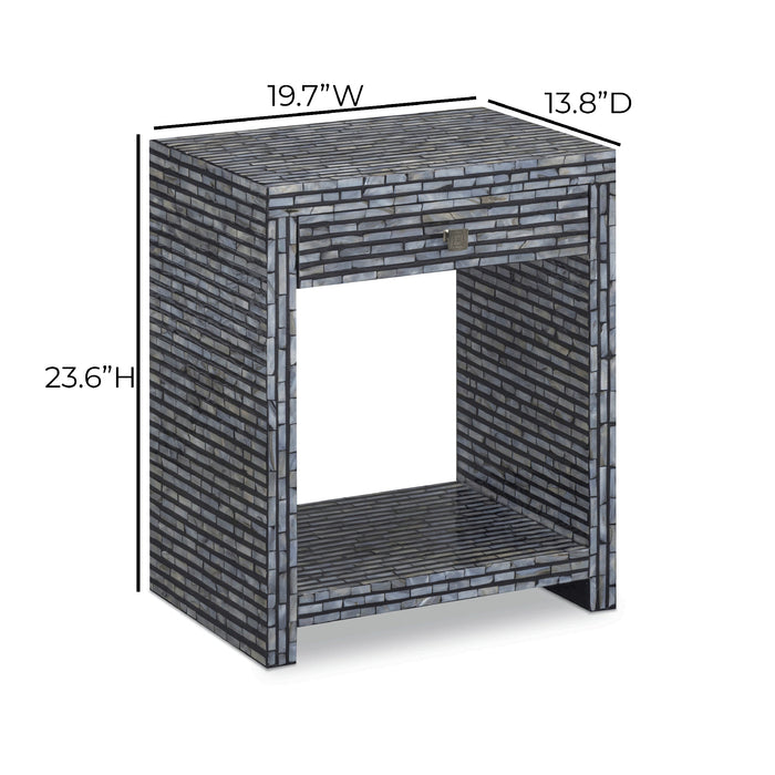 Cassis 20" Mother of Pearl 1-Drawer Nightstand