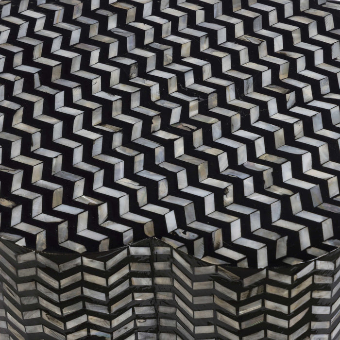 Truffle Black Mother of Pearl Shell Side Table