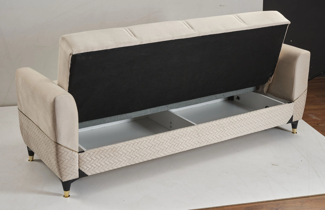 Ottomanson Samba Collection Upholstered Convertible Sofabed with Storage