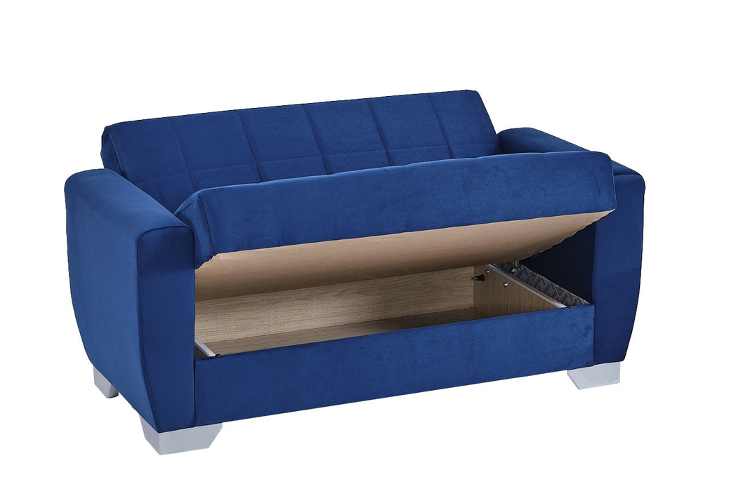 Ottomanson Barato Collection Upholstered Convertible Loveseat with Storage