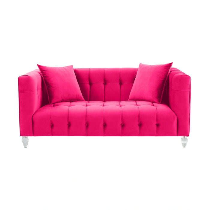 Bea 66" Hot Pink Performance Velvet Loveseat