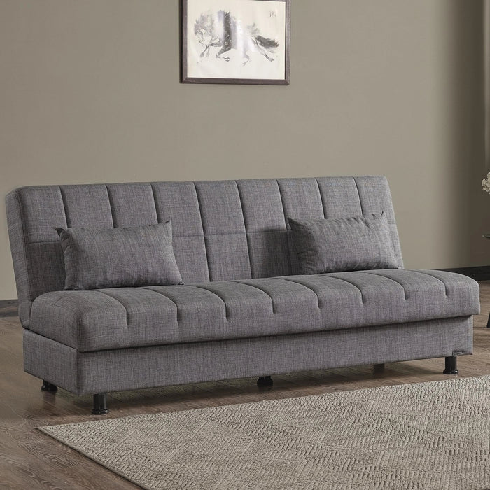 Ottomanson Sasta Collection Convertible Sofabed with Storage, Living Room Furniture, Bedroom Couch For Small Rooms, Studio Apartment Essentials, Black