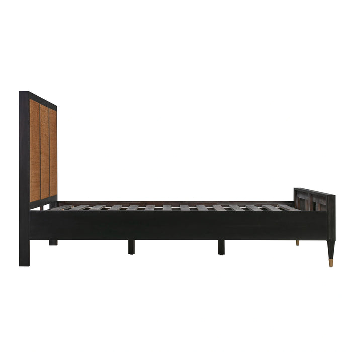 Sierra Wood & Rattan Bed