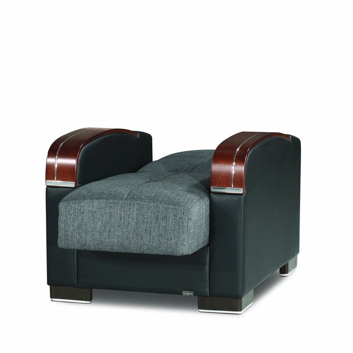 Ottomanson Mobimax Collection Upholstered Convertible Armchair with Storage