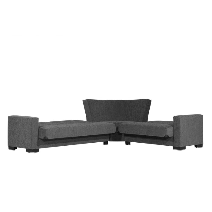 Ottomanson Armada Collection Upholstered Convertible Sectional with Storage