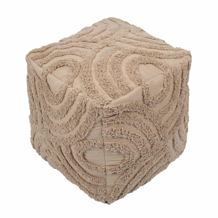 Miranda Beige Knitted Pouf