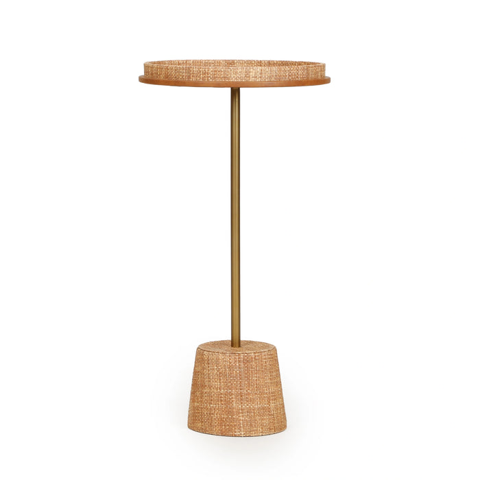 Saddle Natural Raffia Contract-Grade Side Table