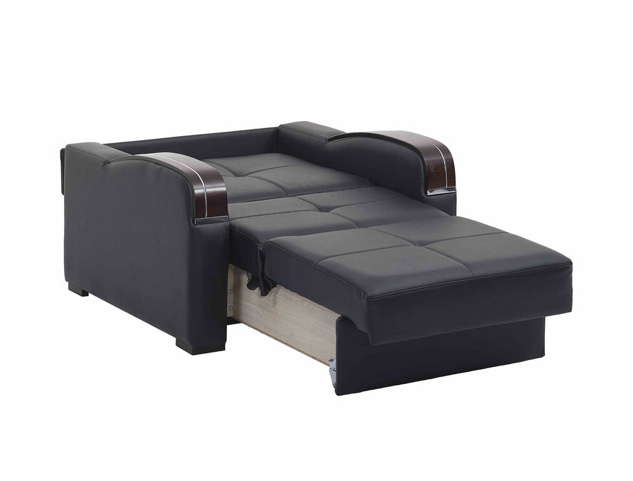 Ottomanson Sleep Plus Collection Upholstered Convertible Armchair with Storage
