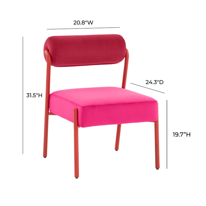 Jolene Performance Pink Velvet Dining Chair - Set of 2