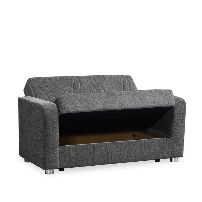 Ottomanson Elegance Collection Upholstered Convertible Loveseat with Storage