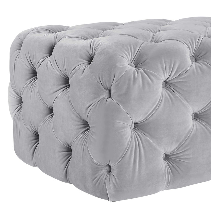Kaylee 49" Performance Velvet Tufted Jumbo Ottoman