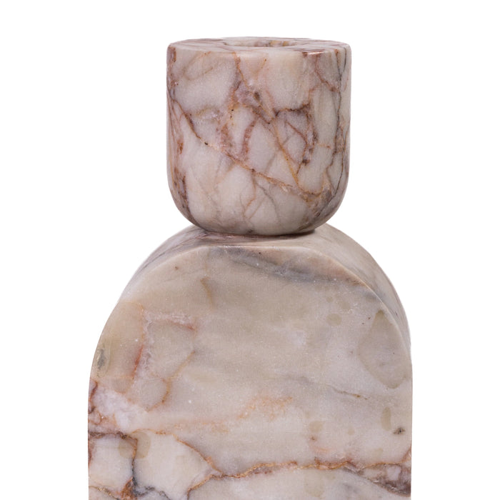 Marble White Brown Foundation Candle Holder
