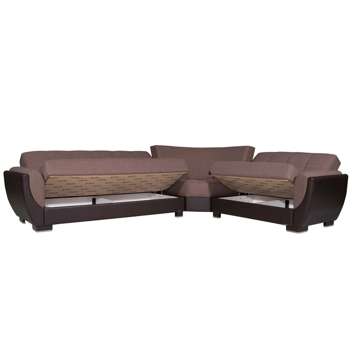 Ottomanson Armada Air Collection Upholstered Convertible Sectional with Storage