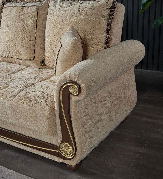 Ottomanson Americana Collection Upholstered Convertible Sectional with Storage