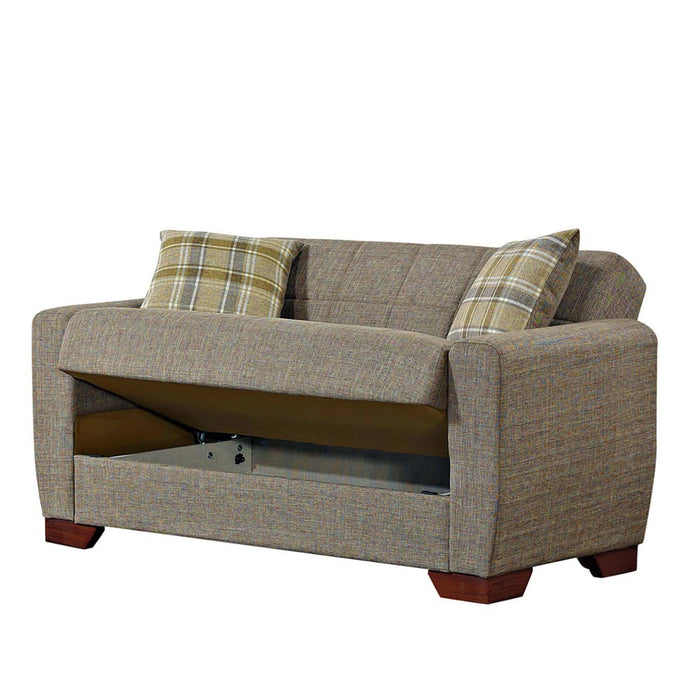 Ottomanson Barato Collection Upholstered Convertible Loveseat with Storage