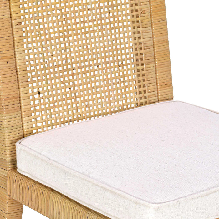 Amara Cream Contract-Grade Linen Arched Dining Chair