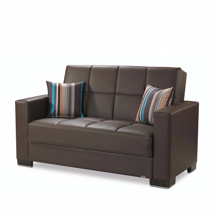 Ottomanson Armada Collection Upholstered Convertible Loveseat with Storage