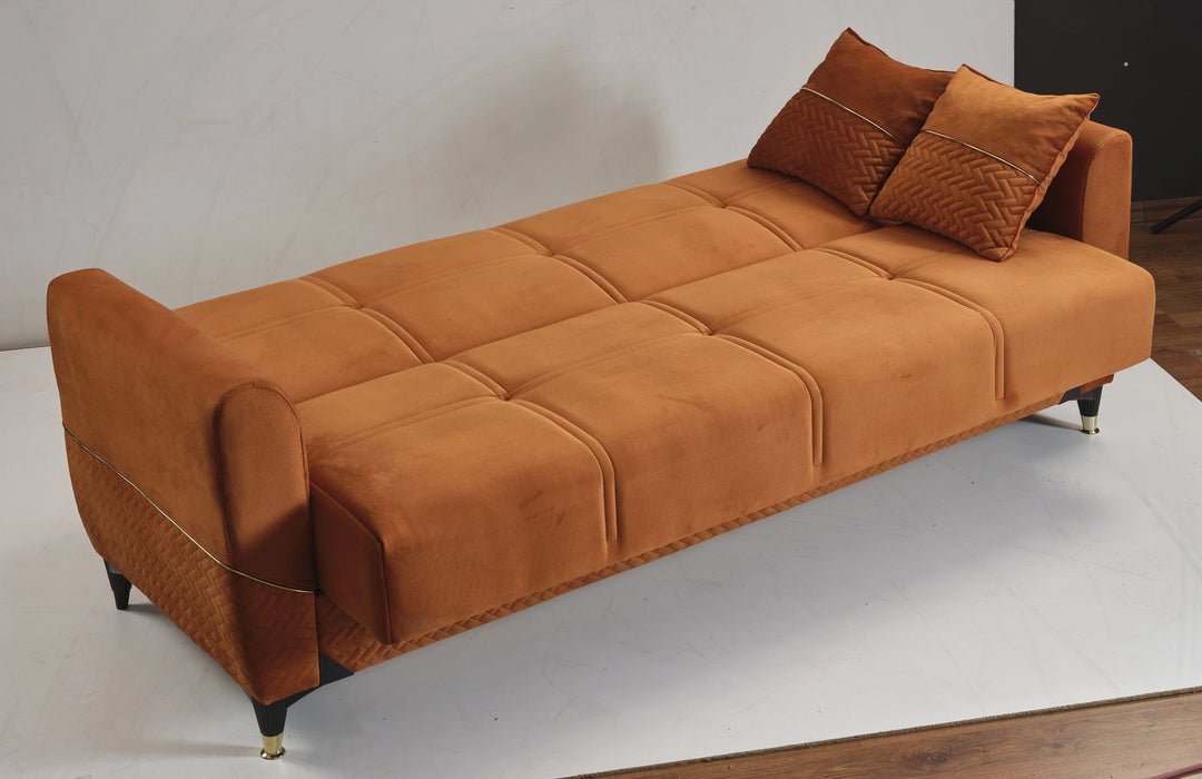Ottomanson Samba Collection Upholstered Convertible Sofabed with Storage