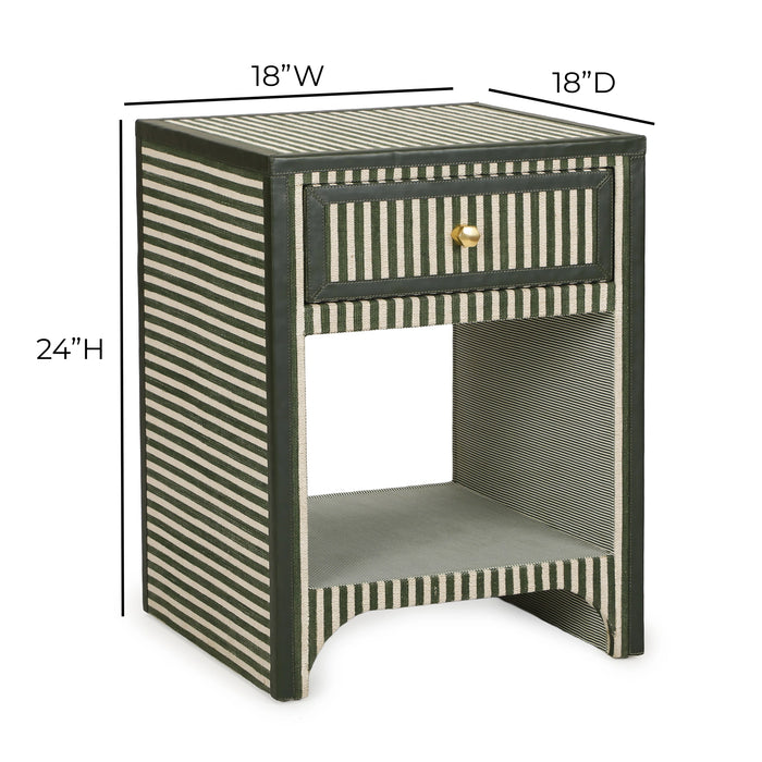 Kora 18" Cotton Jute 1-Drawer Contract-Grade Nightstand